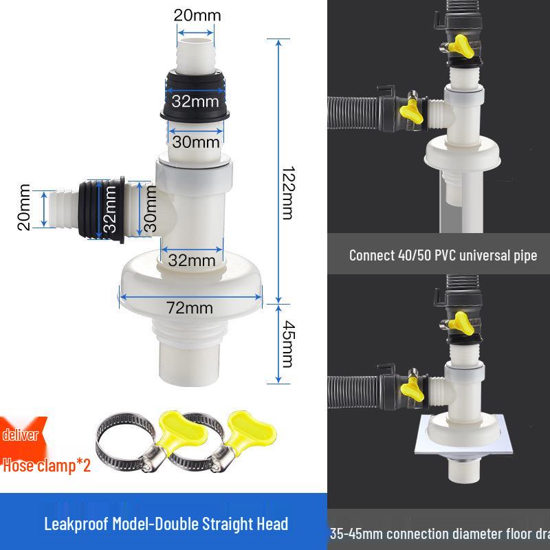 Y-shaped Dual Outlet Floor Drain Connector for Washing Machine