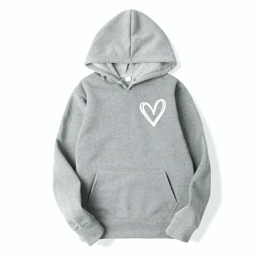 Fall Winter Women Top Simple Korean Style Casual Daily Long Sleeve with Pocket Sweatshirt Fashion Loose Solid Color Women Hoodie