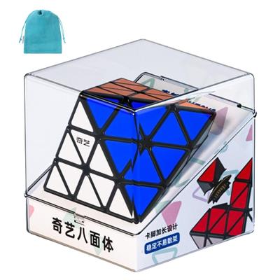 QY FTO [Authentic/Pouch Included] Octahedron Puzzle, Stickerless 3D Puzzle (No Magnets)
