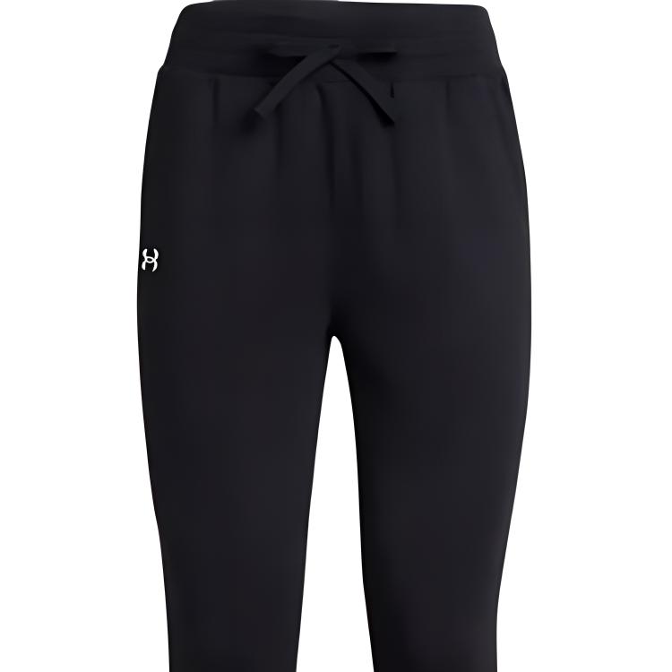 Under Armour Štýlové Ležérne Jednofarebné Jednoduché Šnurovacie Stredne Vysoký Pás Pletené Športové Nohavice Dámske spodky Čierna 1387225-001