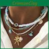 Soft Clay Bead Necklace With Star Shell Pendant For Women