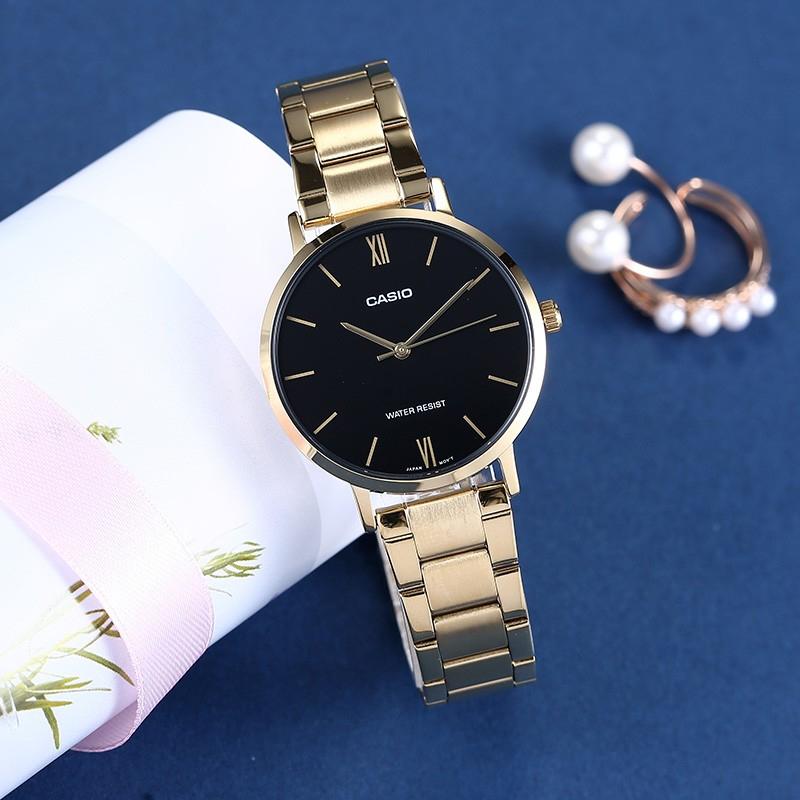 Casio Relógio Preto Série Padrão Feminino LTP-VT01G-1B LTP-VT01G-1B