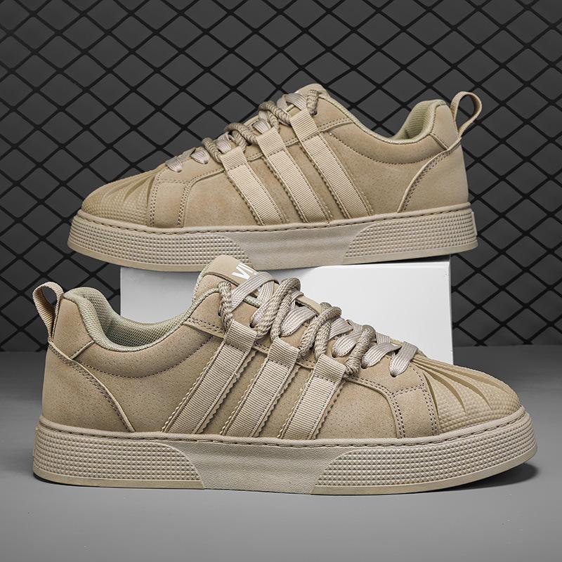 Shell head trendy men's shoes spring 2025 new street shooting comfortable trend versatile Internet celebrity explosion casual skateboard shoes