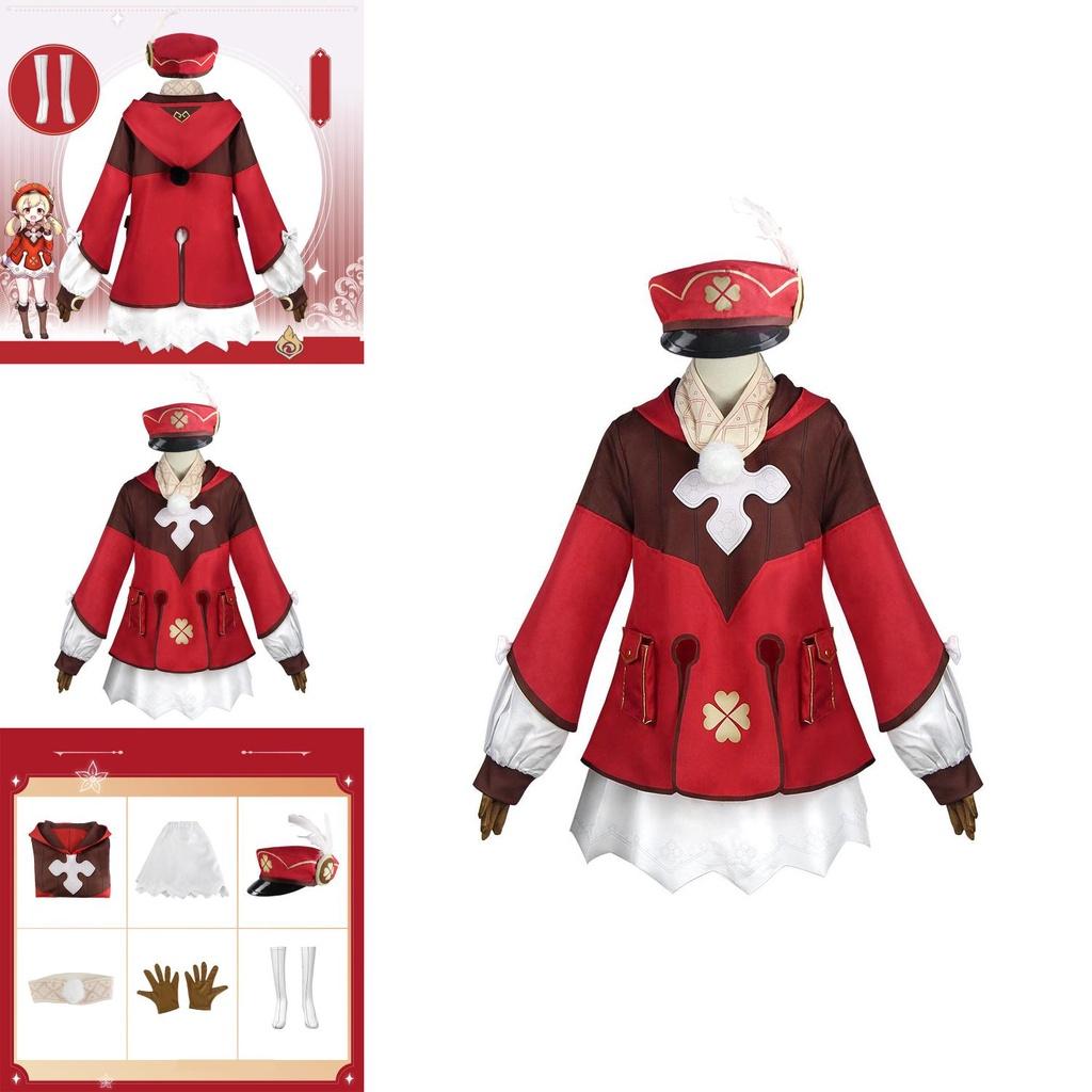 Authentic Genshin Impact Klee Cosplay Full Set Costume With Detailed Party Outfit