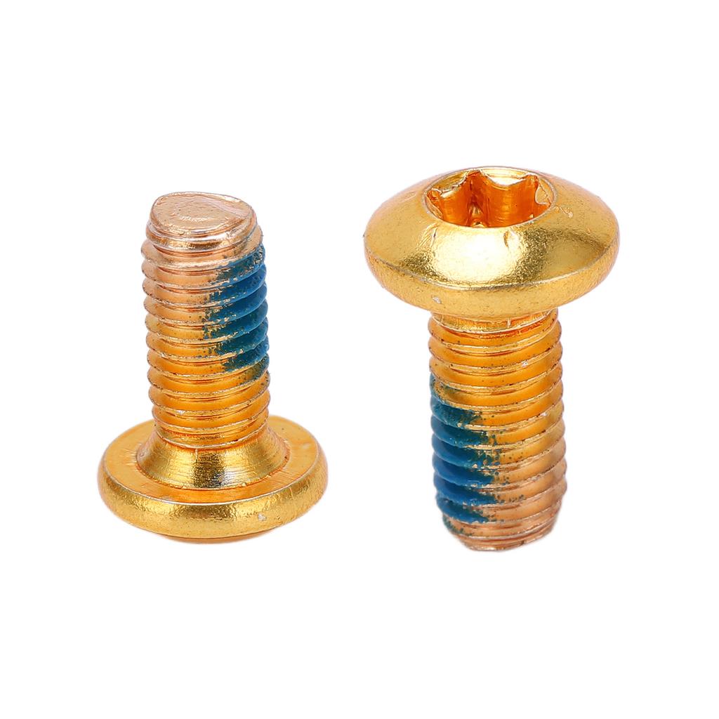 12pcs M5x11.5mm Bicycle Disc Brake Rotor Bolts Screws Alloy Disc Rotor Screws for Mountain BikeGolden, 12 Pcs/set
