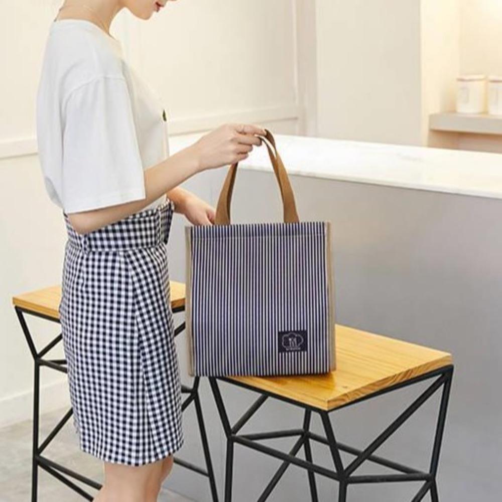 Large Capacity Hand-held Picnic Food Pouch Oxford Cloth Storage Handbag Breakfast