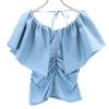 Unused FRAY I.D No Sleeve Big Collar Frill Blouse Blue Women Used