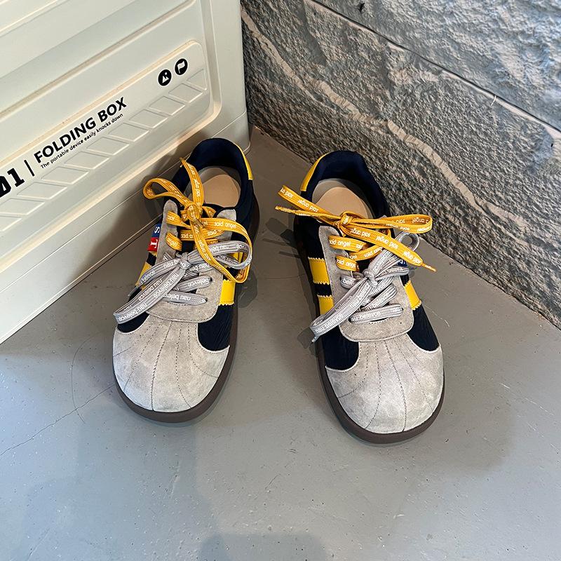 Toe Leather Women's Shoes Autumn New Shoes Women's Flat-soled Sneakers