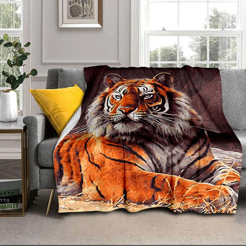 White Tiger Family Blanket Flannel Blanket for bed, sofa, Camping, Hiking, Picnic Essentials, gift for family Fan gifts