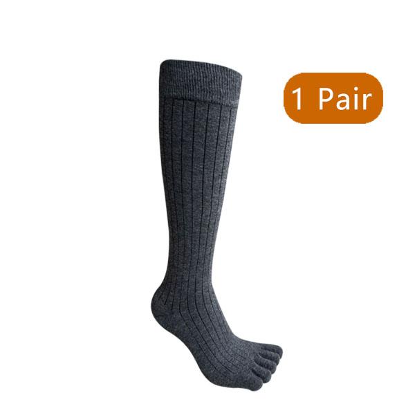 

1/4 пары длинных носков с пятью пальцами для мужчин, полосатые хлопковые носки с впитыванием пота, сохраняющие тепло, винтажные деловые вечерние носки для мужчин EU39-44