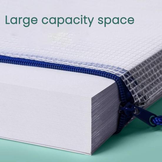 5 Pcs Mesh Zipper Bag A4 Letter Size Document Pouch Clear Plastic Waterproof Mesh Bag for Office School Travel