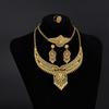 24K Gold Women's Wedding Jewelry Set: Necklace, Bracelet, Ring & Earrings Bridal Collection