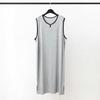 Men Modal Cotton Men Plus Size Night Gown for Summer Solid Color Thin Sleeveless Medium Long Loose Button Vest Style Dress