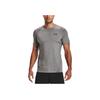 Under Armour Logo Print Solid Short Sleeve T-Shirt Men Tops Gray 1361683-090