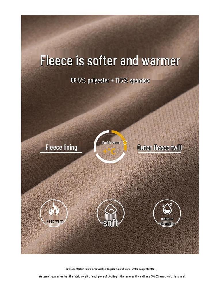 Women's Heavyweight Fleece Stand-Up Collar Sweatshirt - High-Elasticity, Warm, Loose Fit Base Layer for Autumn/Winter