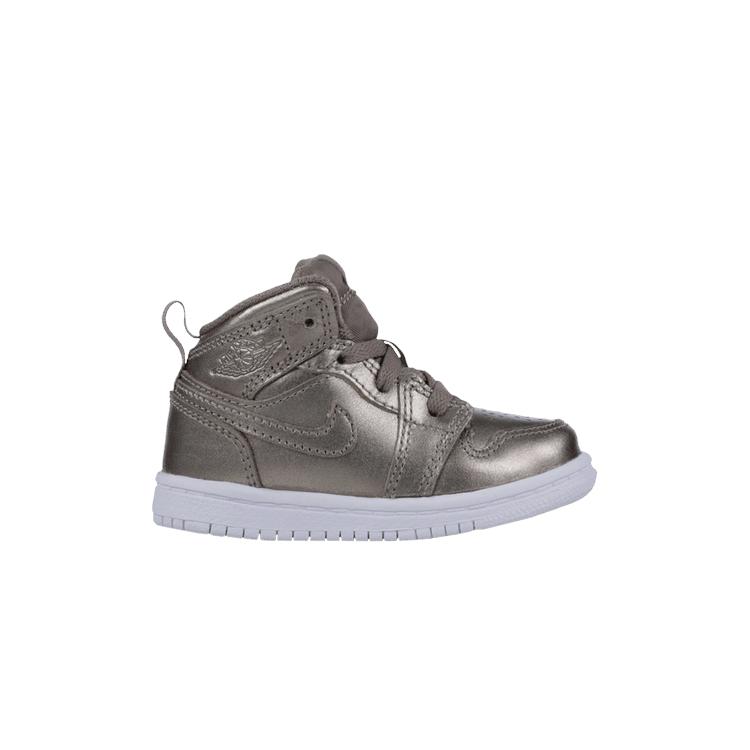 

Детские кроссовки Air Jordan 1 Mid SE TD Sepia Stone Grey White Noble-Red AV5172-200