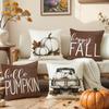 Pumpkin Pillow Cover Autumn Harvest Series Letter Linen Printed Cushion Cover Sofa Pillow