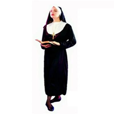 Costume de Cosplay de Nonne pour Femme, Fête de Carnaval d'Halloween, Robes de Missionnaire d'Horreur Effrayantes de Mascarade de Renaissance Médiévale avec Couvre-chef