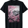 Japan Sakura Garten Berge und Kirschblüten Holzschnitt T-Shirt(57)