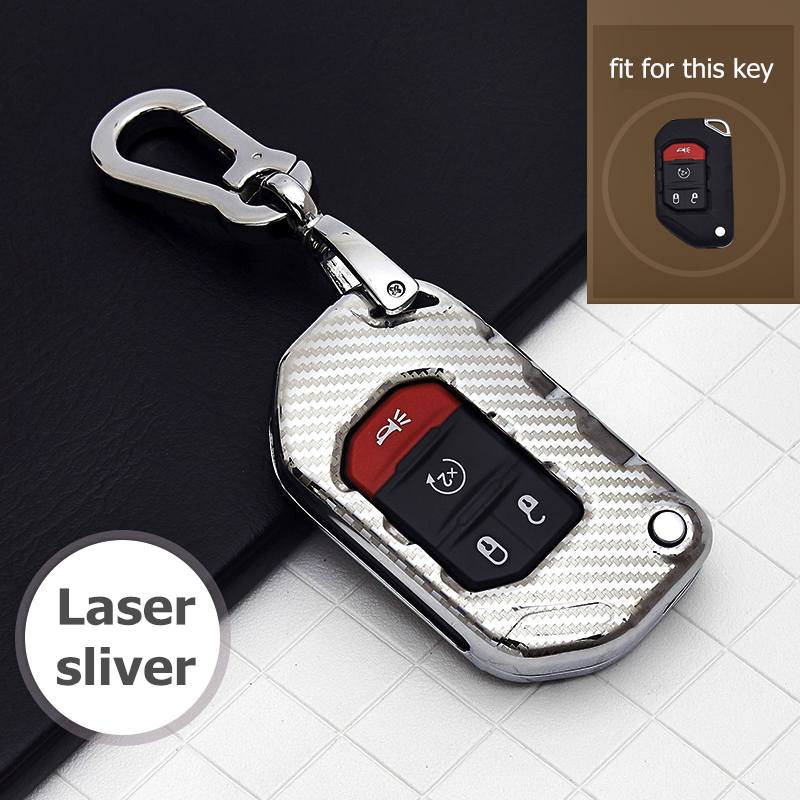 Metallschlüsselhülle Abdeckung Für Jeep Gladiator JT JLU Wrangler JL Fernbedienung Schlüsselanhänger Schutzhülle Halter Zubehör