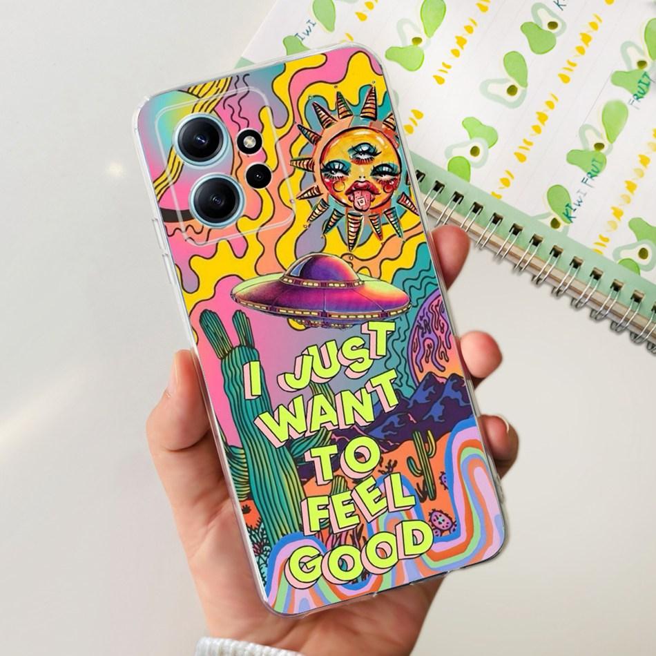 For Xiaomi Redmi Note 12 Case Redmi Note12 4G Global Cute Painted Soft Silicone TPU Phone Back Cover Bumper