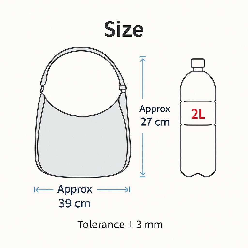 Daiso Square Round Crossbody Bag - Gray