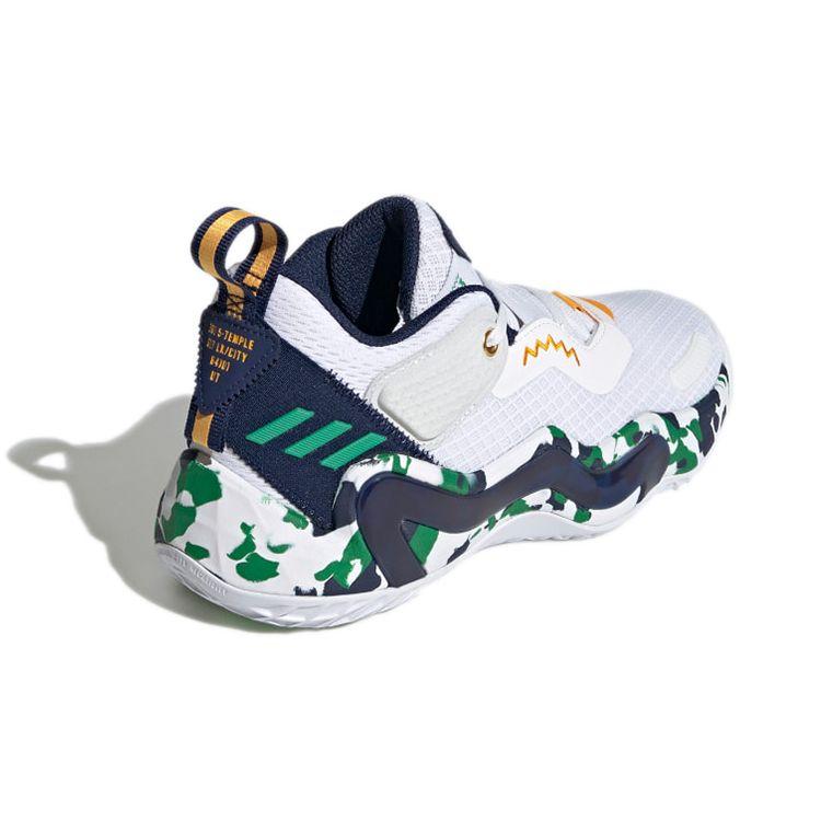 Adidas D.O.N. Issue #3 Mitchell Round Toe Comfortable Durable Mid-Top Kids Basketball Shoes Kids basketball shoes White Blue G58268