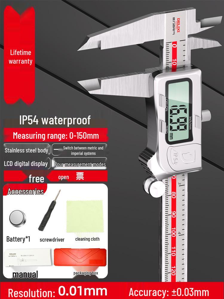 Delixi Electric High-Precision Digital Caliper for Industrial and Small-Scale Use