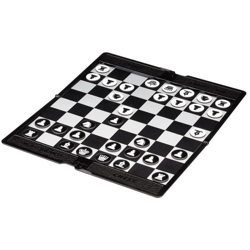 UB AIA Portable Magnetic Folding Chess Set with Leather Case and Soft Magnetic Pieces - Ideal Student Gift and Travel Accessory 200x170x3.5