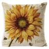 Harvest Thanksgiving Sunflower Pillow Cover Sofa Waist Support Cushion Pillow Plant Car Back Cushion Linen Material