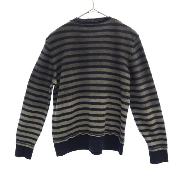 Replay Woll-Muster Langarmpullover L Grau x marineblau gestrickt Herren Gebraucht