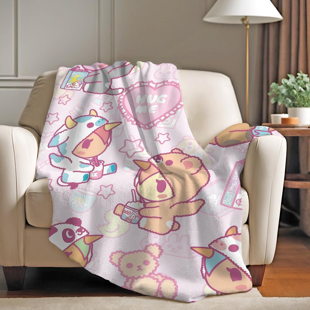 Trendy Brand T-tokidokis Cartoon Cute Blanket Warm And Soft Suitable For Bedroom Living Room Sofa Bed Office Travel Camping