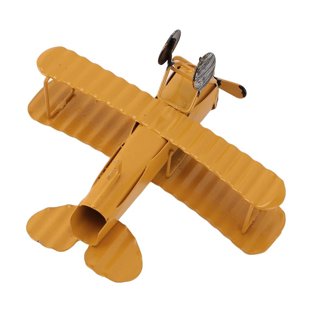 Vintage Airplane Model Iron Art Plane Ornament for Car Center Console Cake Decoration Photography