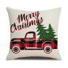 Red Plaid Christmas Linen Pillow Cover New Home Sofa Cushion Cover Cushion Cover