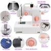 Mini Portable Sewing Machine Household Night Light Foot Pedal Straight Line Hand Table Tools Two Speeds Two Power Supply 6W