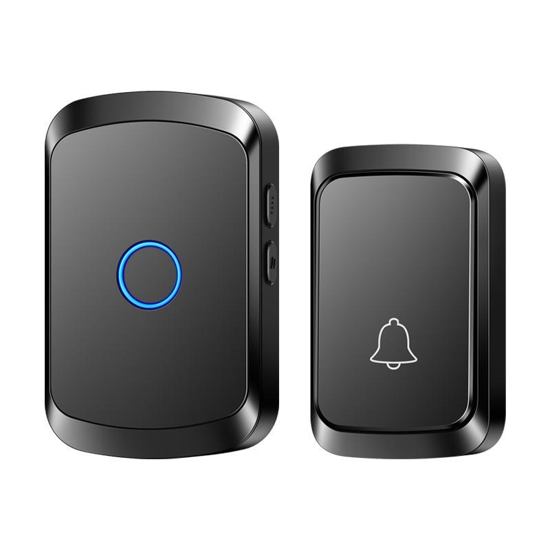 Wireless Long-Range Remote Electronic Doorbell: Plug-in, No Wiring Needed Basic чёрный
