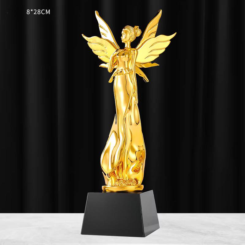

Customized With wings Shape Resin Trophy, Creativity Lettering High-end Souvenir, Home Decoration Awards Competition Trophy, 1Pc