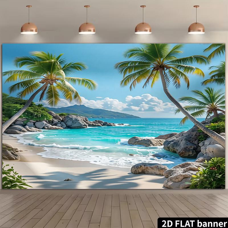 1Pcs Sunny Tropical Beach Dawn Decoration Background Winter Backdrop Decorations For Photo Studio Photo Booth Christams Party