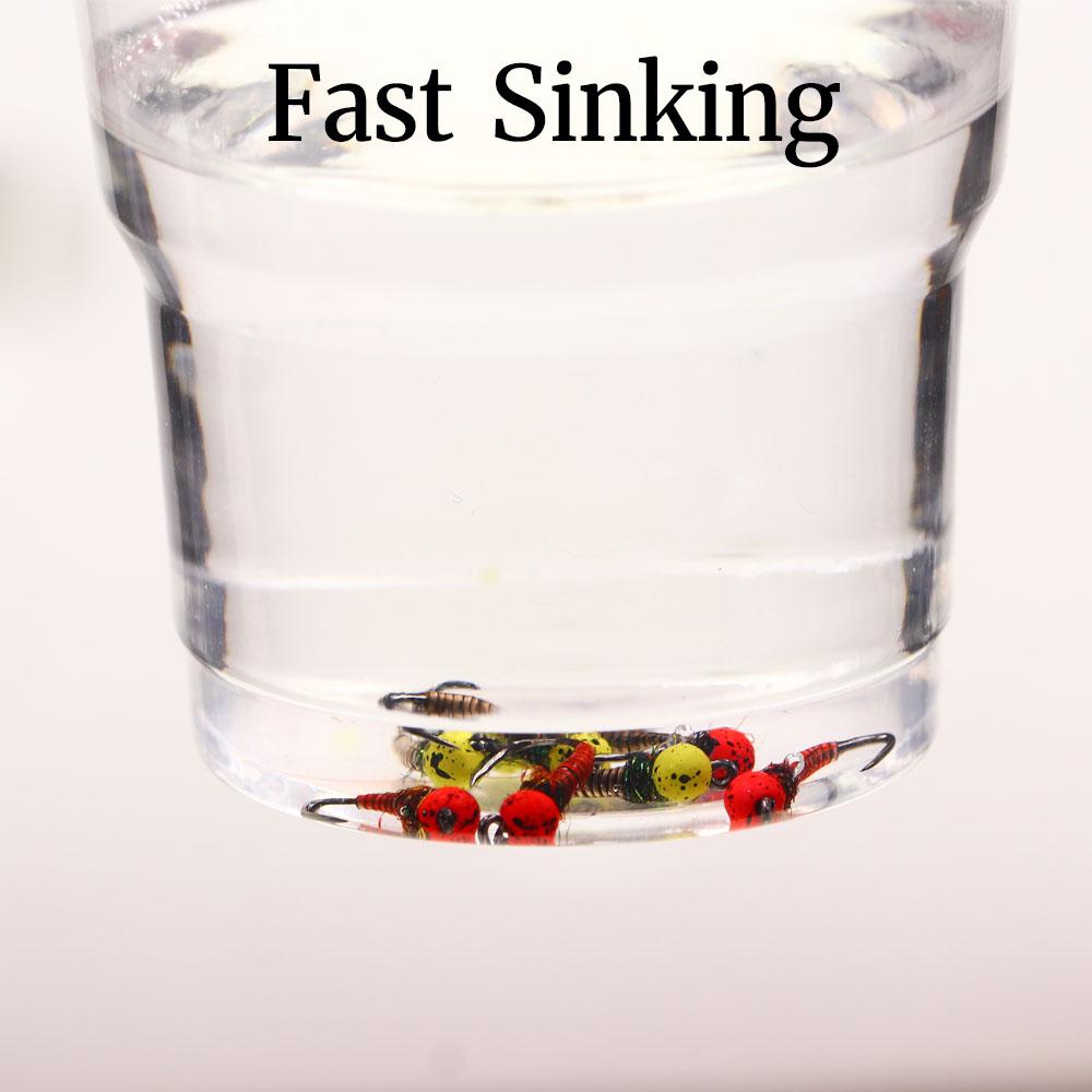 3pcs/4pcs #12 #14 Fast Sinking Offset Tungsten Beadhead Barbless Jig Perdigon Nymph Fly Fishing Trout Lures Black Spotted