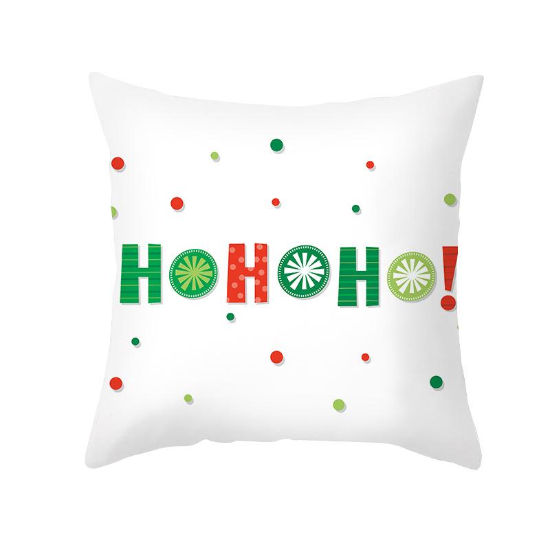 Home Products Christmas Cushion Cover Cartoon Letter Print Peach Skin Cushion Cover