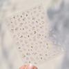 White Flower Gold Leaf Floral Petal Tulip Bloom Charming Retro Metal Soft Self Adhesive 5D Nail Art Sticker Manicure Decal DIY