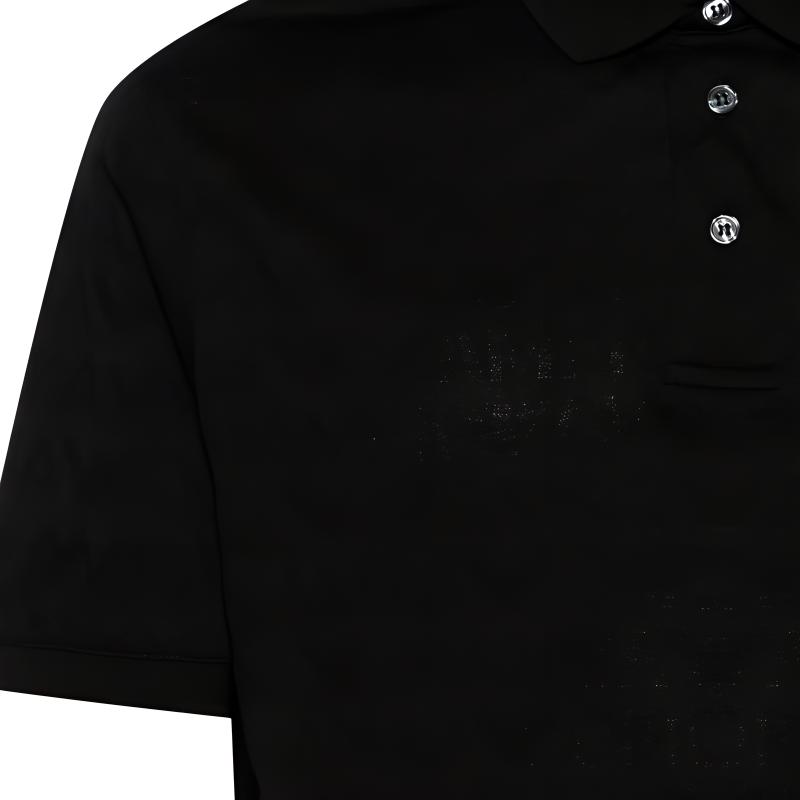 Emporio Armani Solid Logo Jacquard Pullover Short Sleeve Polo Shirt Men Tops Black 3D1FM8-1JORZ-0999