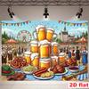 Dwuwymiarowy płaski baner Dekoracja imprezowa Oktoberfest w Monachium baner odpowiedni na imprezę tematyczną Oktoberfest dekoracja baru tkanina tła