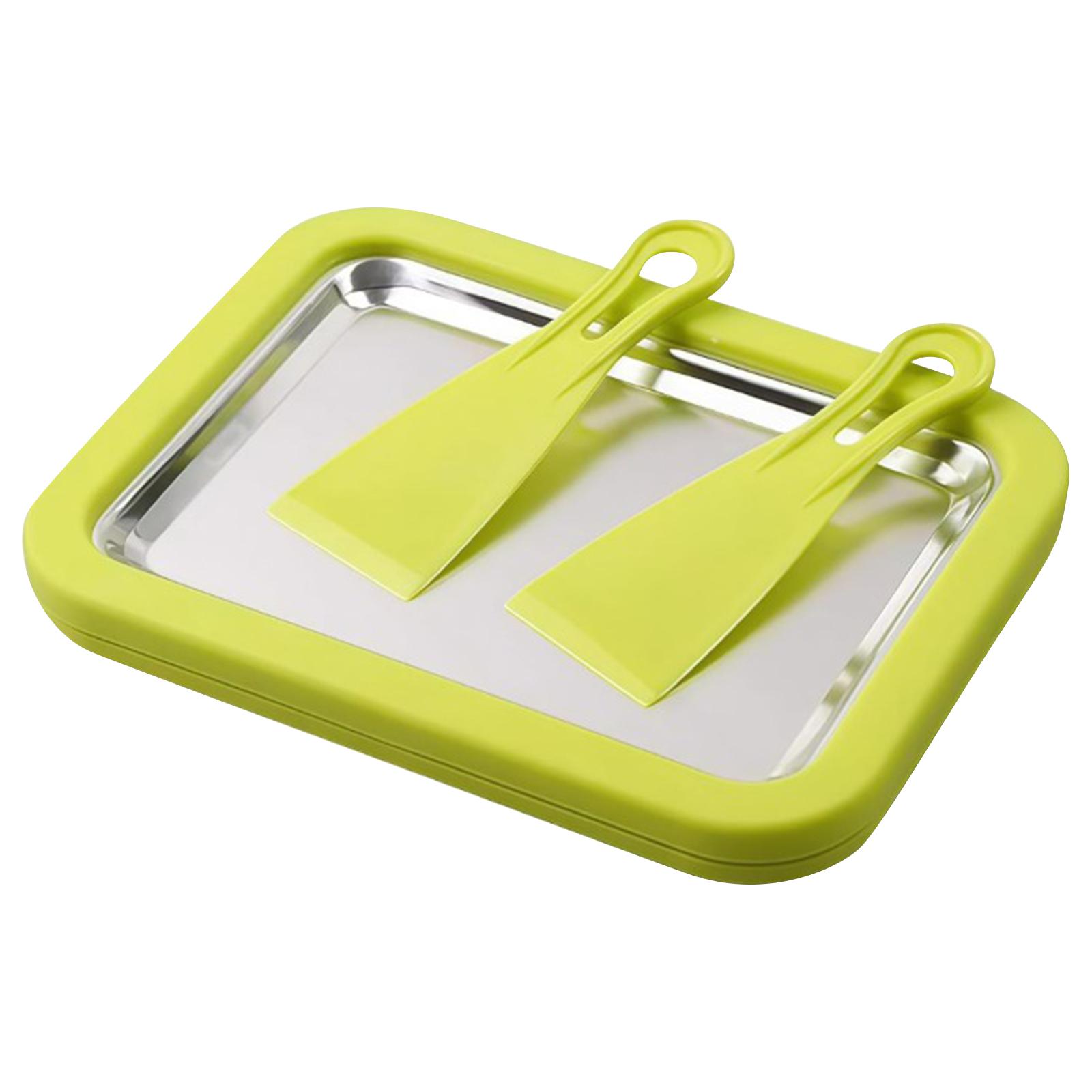 

Роликовый аппарат для приготовления мороженого, Неэлектрическая машина для приготовления роллов из мороженого, DIY аппарат для десертов из йогурта и сашими с быстрозамораживающим хладагентом, Простой в использовании и мытье One Size зелёный