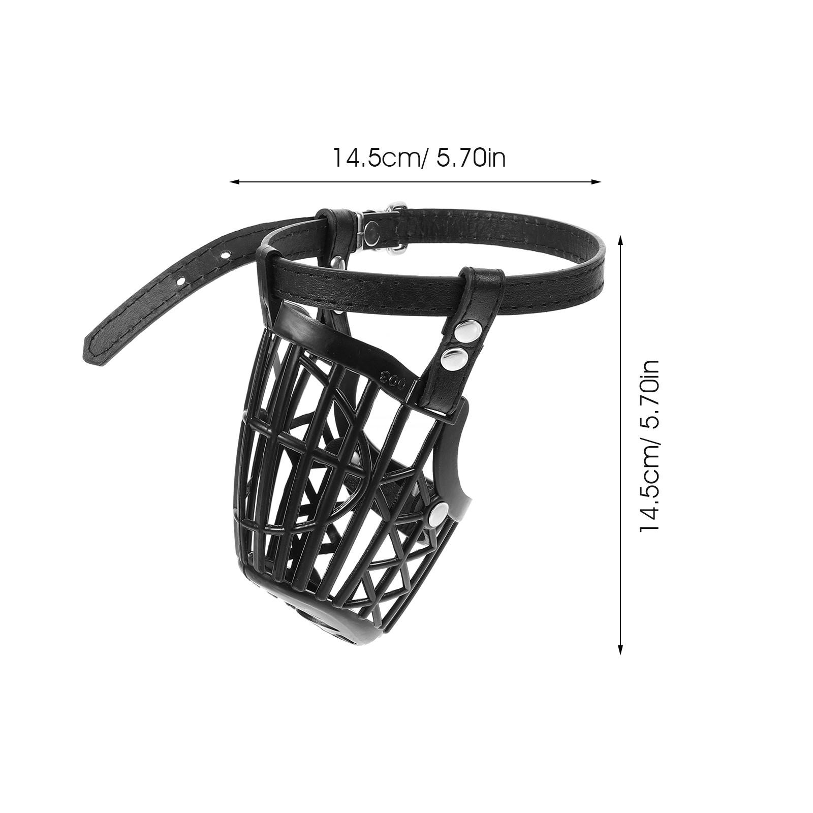 

1Set Plastic Basket Dog Muzzle 7 Sizes Adjustable PU Strap Anti-Bite Safety Mask Dog Mouth Cover for Pets чорний