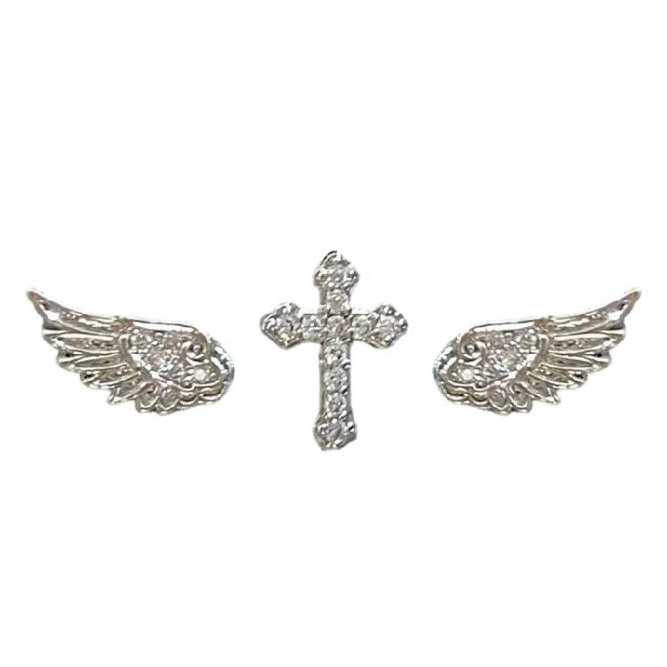 Alloy Wing Designs Ear Studs Lightweight Geometric Personality Earrings Jewelry Accessory For Fashion Outfits