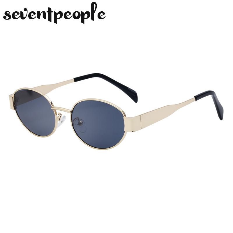 

New Fashion Oval Sunglasses Women Men Luxury Brand Designer Metal Frame Sun Glasses For Ladies Vintage Round Shades Eyewear