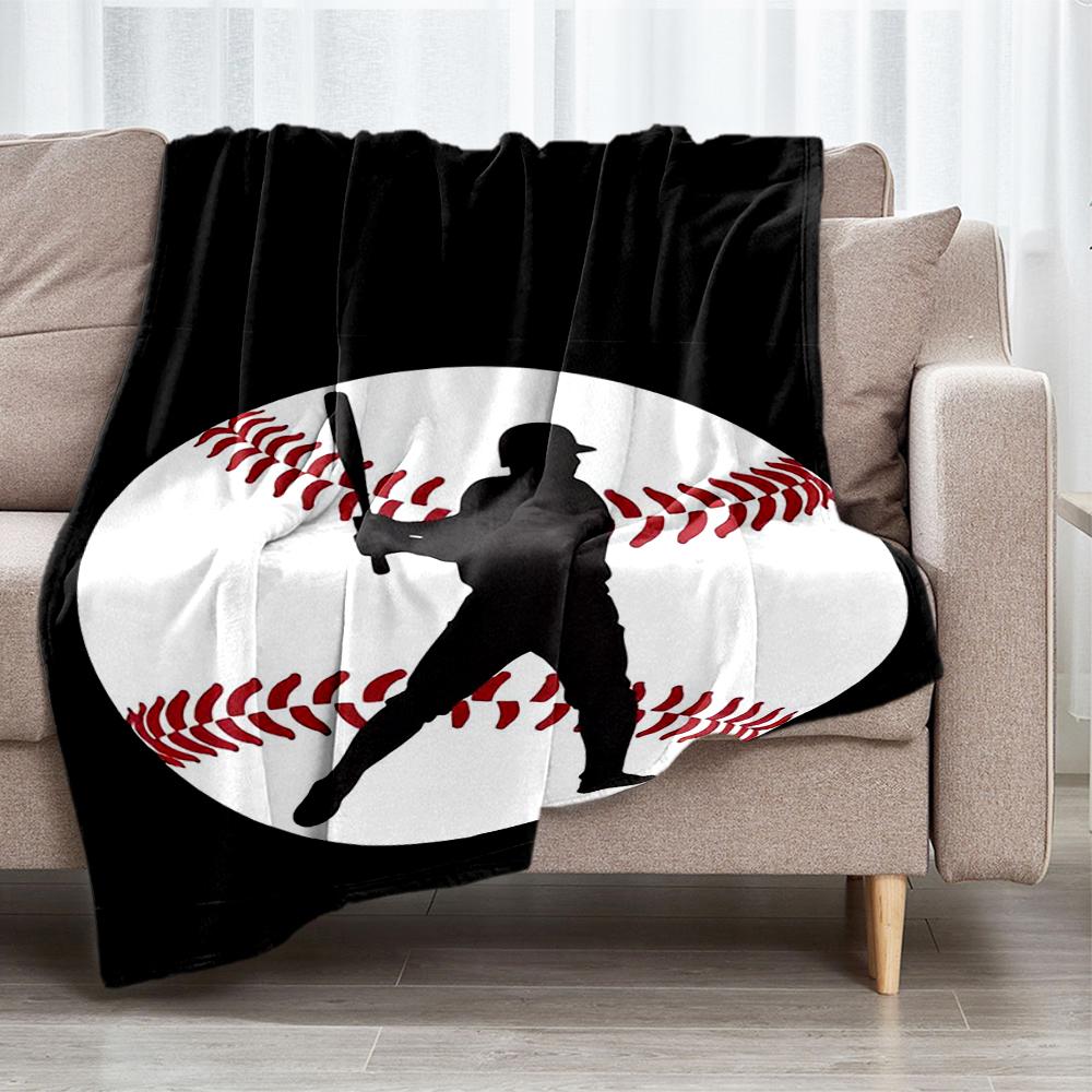 Baseball Theme Printed Blanket - Perfect for Couch, Bed, Travel & Outdoor Use | Machine Washable, Cozy & Durable.