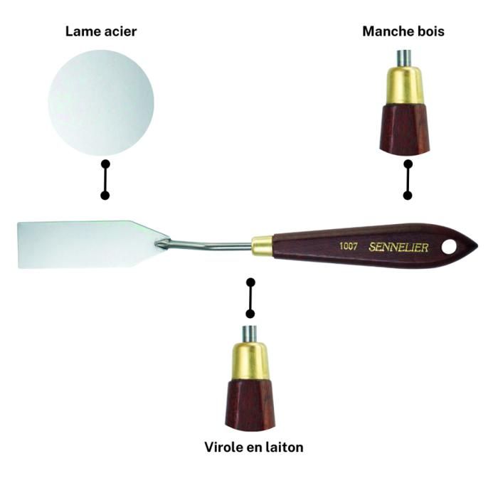 Couteau à peindre - Sennelier - N°1007 - Manche bois - Lame acier