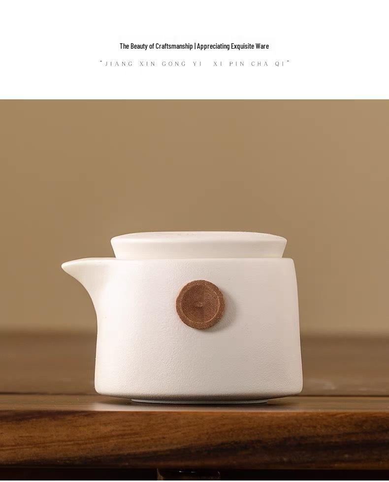 Portable Ceramic Travel Tea Set: Kuaike Cup for Outdoor Use, Corporate Events, and Holiday Gifts with Custom Logo Printing.